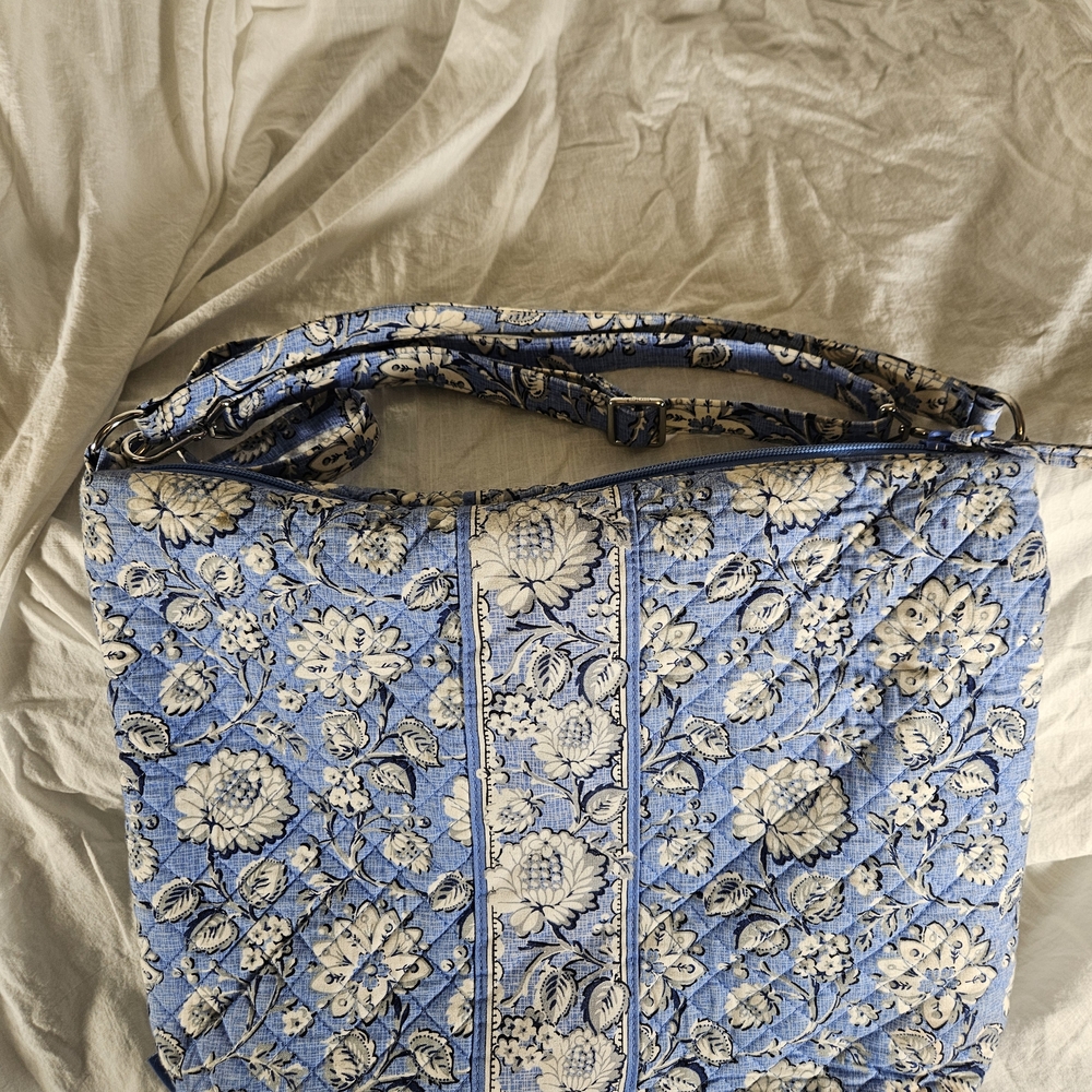 Vera Bradley Blue and Cream Floral Tote